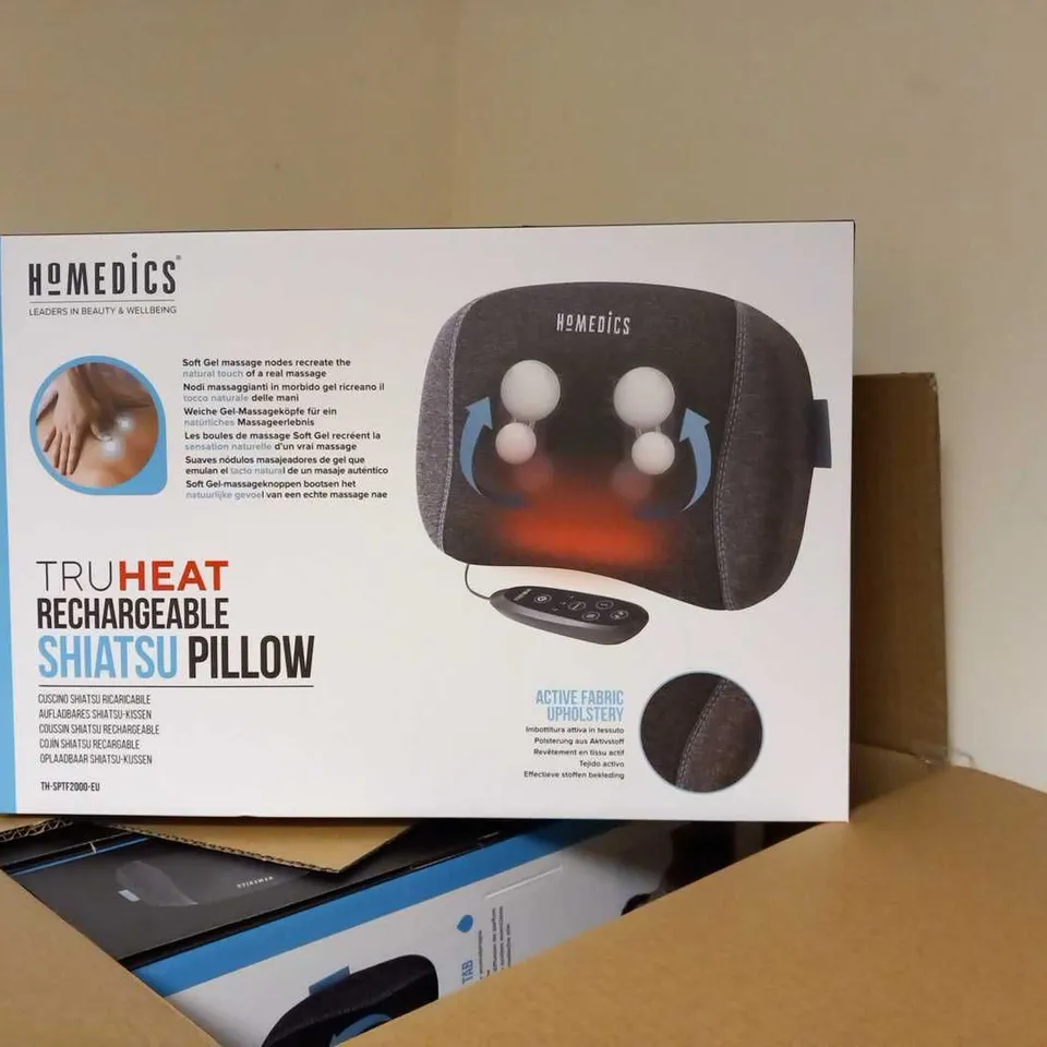 BOXED HOMEDICS TRU HEAT RECHARGEABLE SHIATSU PILLOW