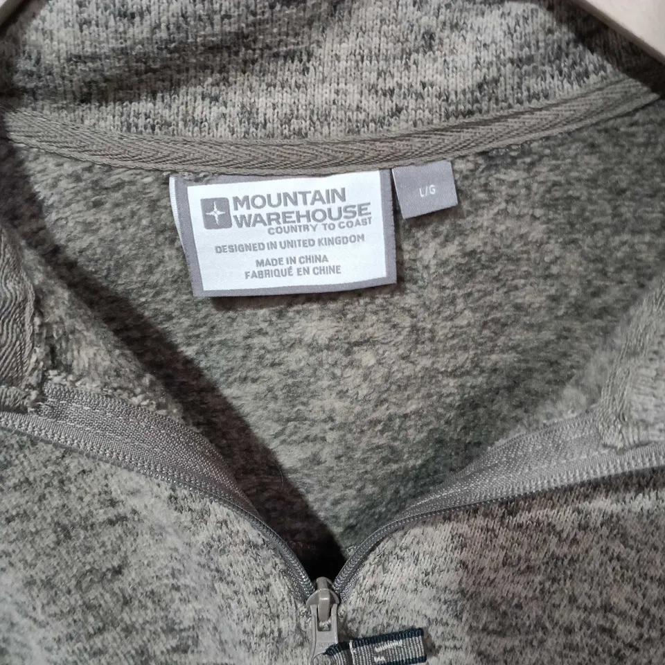 MOUNTAIN WAREHOUSE GREY MARL FLEECE JACKET – ZIP FRONT, UK L (L/G)
