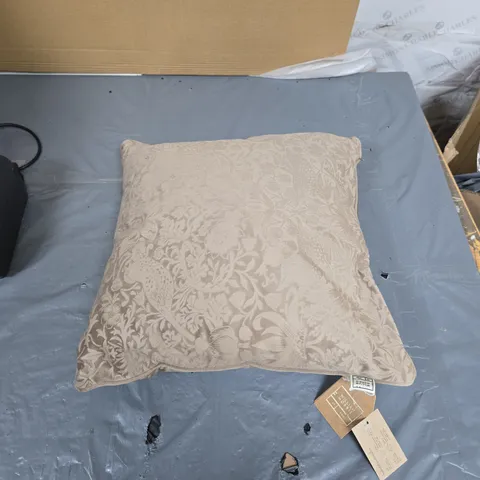 WILLIAM MORRIS CUSHION – BEIGE DAMASK FABRIC