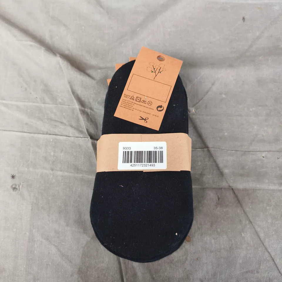 ALBERO NATUR BLACK COTTON SOCKS, EU 35–38 (UK 3.5–5) – 6 PAIRS