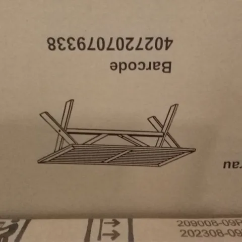 BOXED WILSON WOODEN DINING TABLE LARGE IN ANTIQUE GREY AND BROWN (1 BOX)