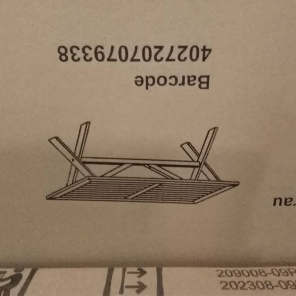 BOXED WILSON WOODEN DINING TABLE LARGE IN ANTIQUE GREY AND BROWN (1 BOX)