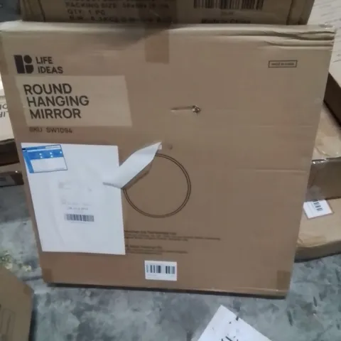 BOXED ROUND HANGING MIRROR 