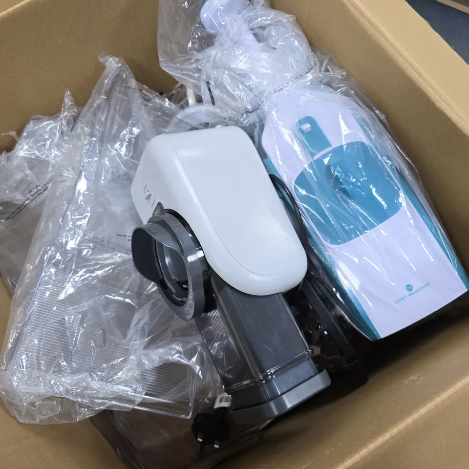 APPROXIMATELY 12 ASSORTED ITEMS TO INCLUDE HALO HAND WARMER, VERTICAL MANDOLINE, COOKS ESSENTIALS ELECTRIC FOOD SLICER, ETC - COLLECTION ONLY