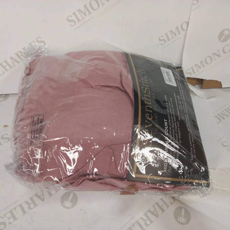 SEVENTH STITCH FITTED SHEET IN SOFT PINK - SINGLE