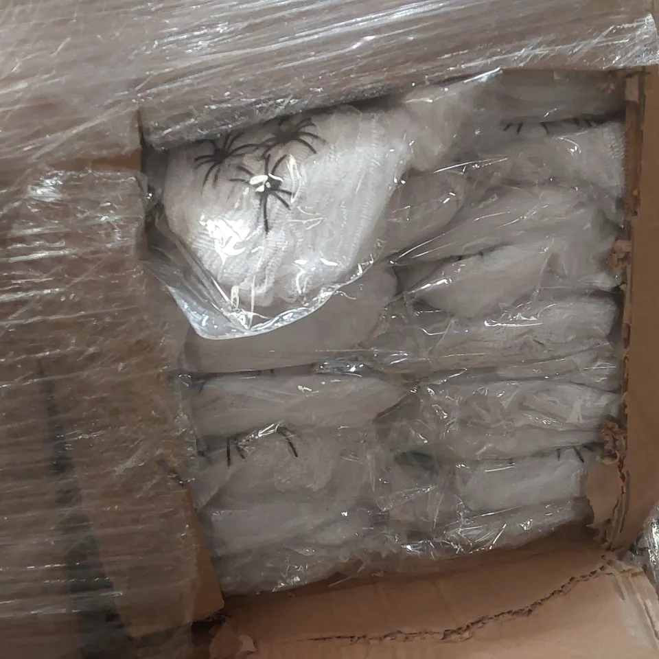PALLET CONTAINING A VERY LARGE QUANTITY OF ASSORTED ITEMS INCLUDING: HALLOWEEN SPIDER DECORATIONS, CHRISTMAS WREATH STORAGE CASES, LED GIFT BOXES, BULB STRING LIGHTS ECT
