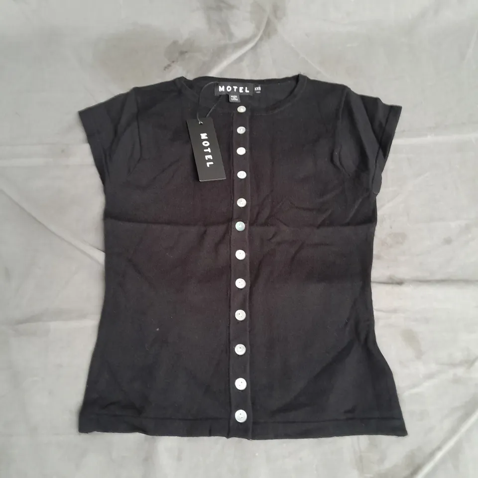 MOTEL ELMIRA FLAT KNIT TOP IN BLACK SIZE XX