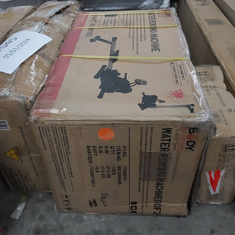 BOXED BODY SCULPTURE WATER ROWING MACHINE (1 BOX ONLY)