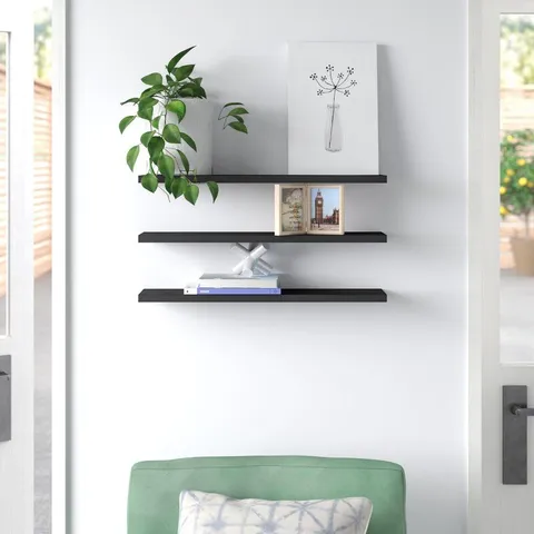 BOXED BUNCE 3 PIECE FLOATING SHELF ANTHRACITE FINISH