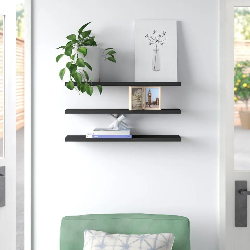 BOXED BUNCE 3 PIECE FLOATING SHELF ANTHRACITE FINISH
