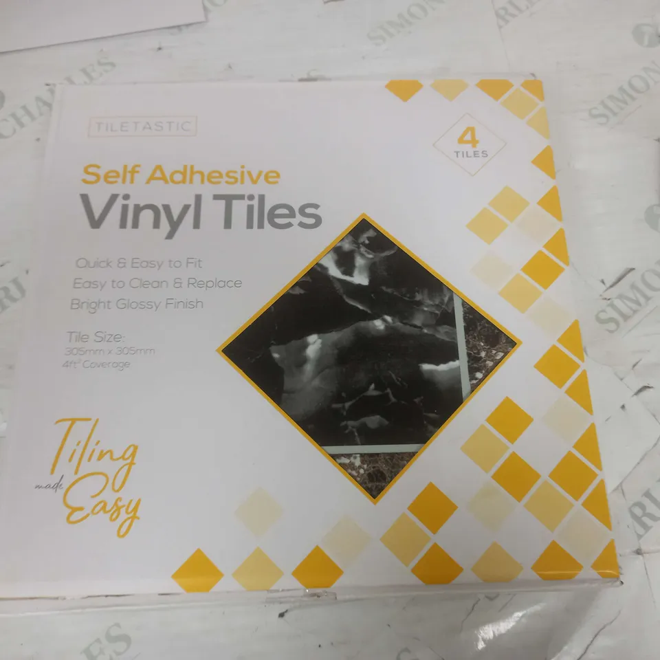 LOT OF 13 PACKS OF MARBLE EFFECT SELF ADHESIVE VINYL TILES - 44 TILES PER PACK 