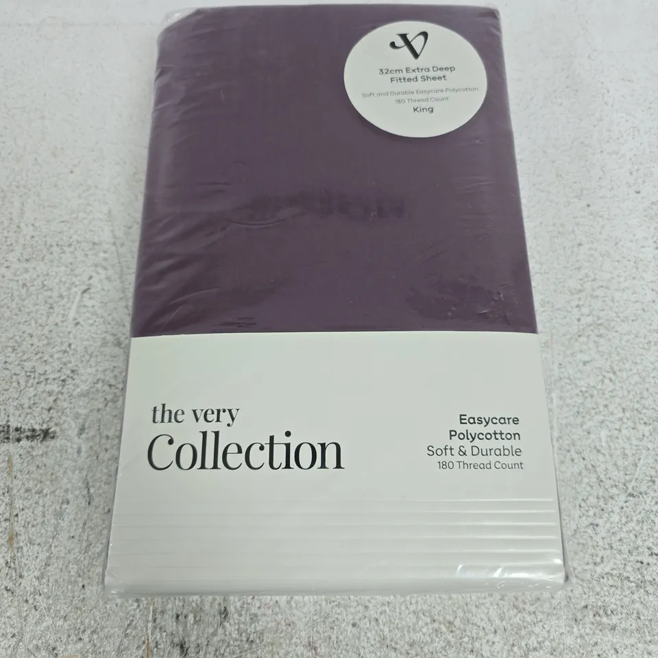 32CM EXTRA DEEP FITTED SHEET IN BLACKCURRANT - KING