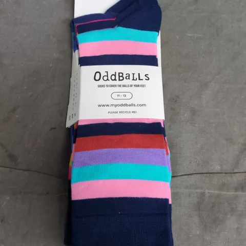 ODDBALLS SOCKS TO COVER THE BALLS OF YOUR FEET – STRIPED, UK 11-13