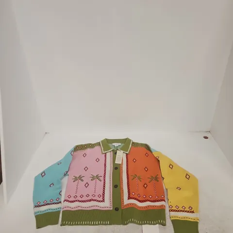 NEVER FULLY DRESSED COLOUR-BLOCK CARDIGAN – SIZE M – MADE IN CHINA