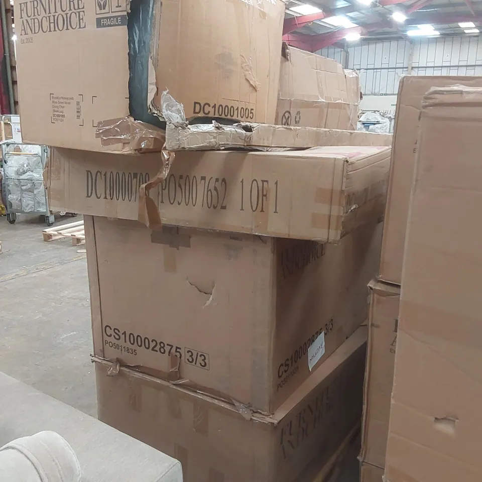 PALLET CONTAINING ASSORTED DESIGNER FURNITURE PARTS 