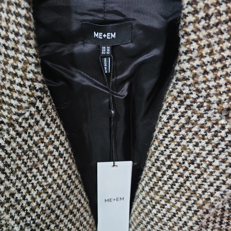 ME+EM RELAXED WEEKEND BLAZER – UK 14 (US 10, EU 42) – HOUNDSTOOTH TWEED