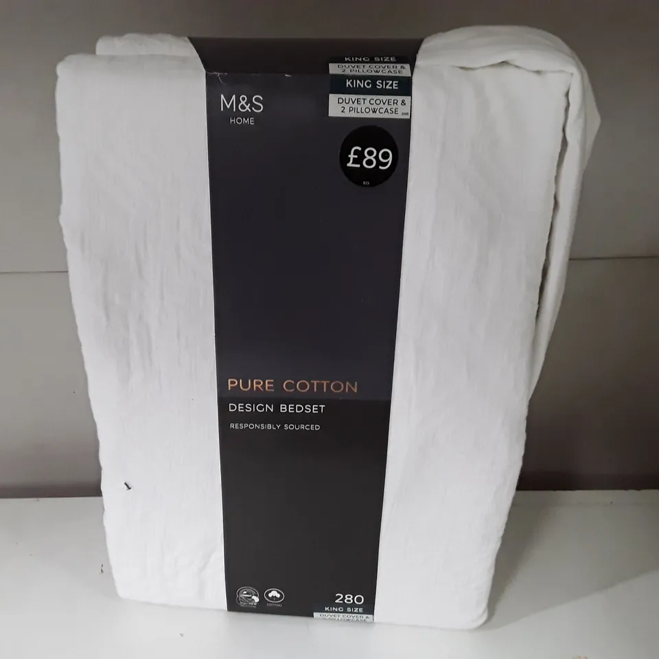 M&S PURE COTTON KING SIZE DUVET SET