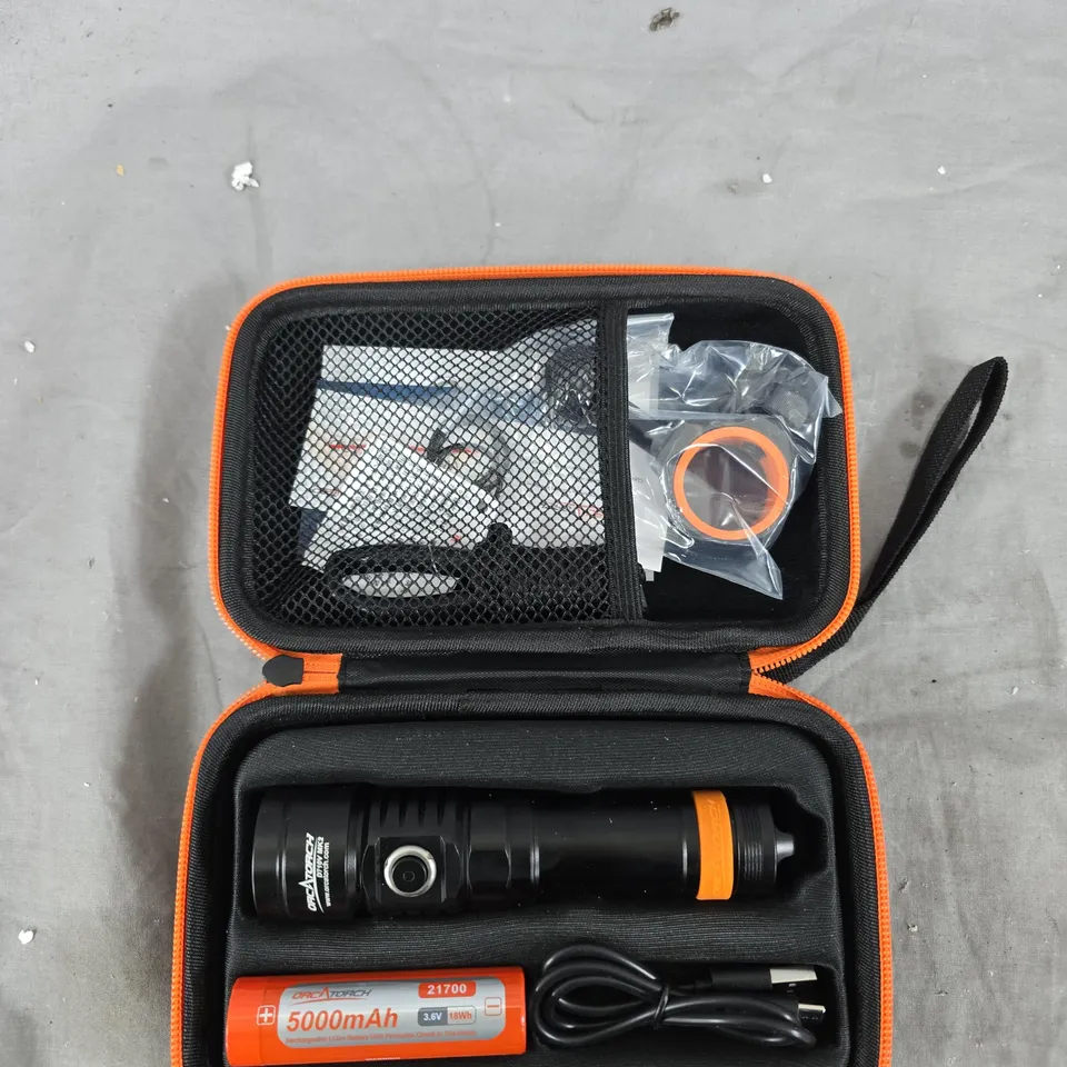 ORCATORCH LED FLASHLIGHT WITH 5000MAH BATTERY – CASE INCLUDED 