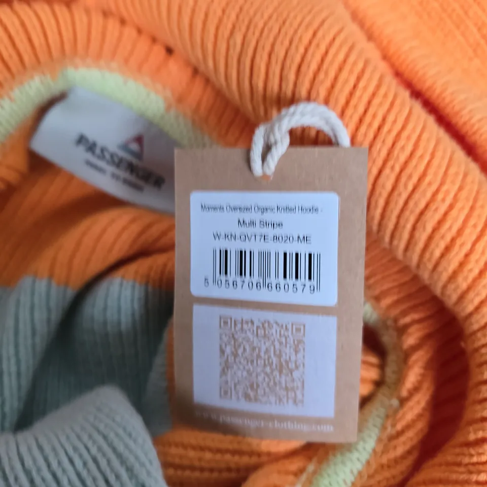 PASSENGER MONET'S OVERSIZED ORGANIC KNITTED HOODIE – MULTI STRIPE -  MEDIUM