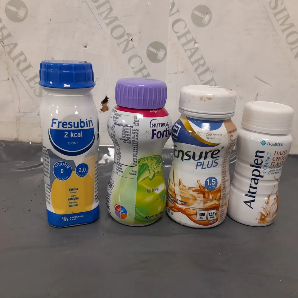 APPROXIMATELY 22 ASSORTED NUTRITION DRINKS TO INCLUDE FRESUBIN, NUTRICIA FORTIJUCE, NUALTRA ALTRAPLEN, ENSURE PLUS  