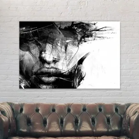 FEMALE FACE ABSTRACT BLACK AND WHITE