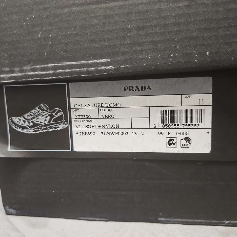 PRADA CALZATURE UOMO BLACK SNEAKERS – SIZE 11 (BOXED)