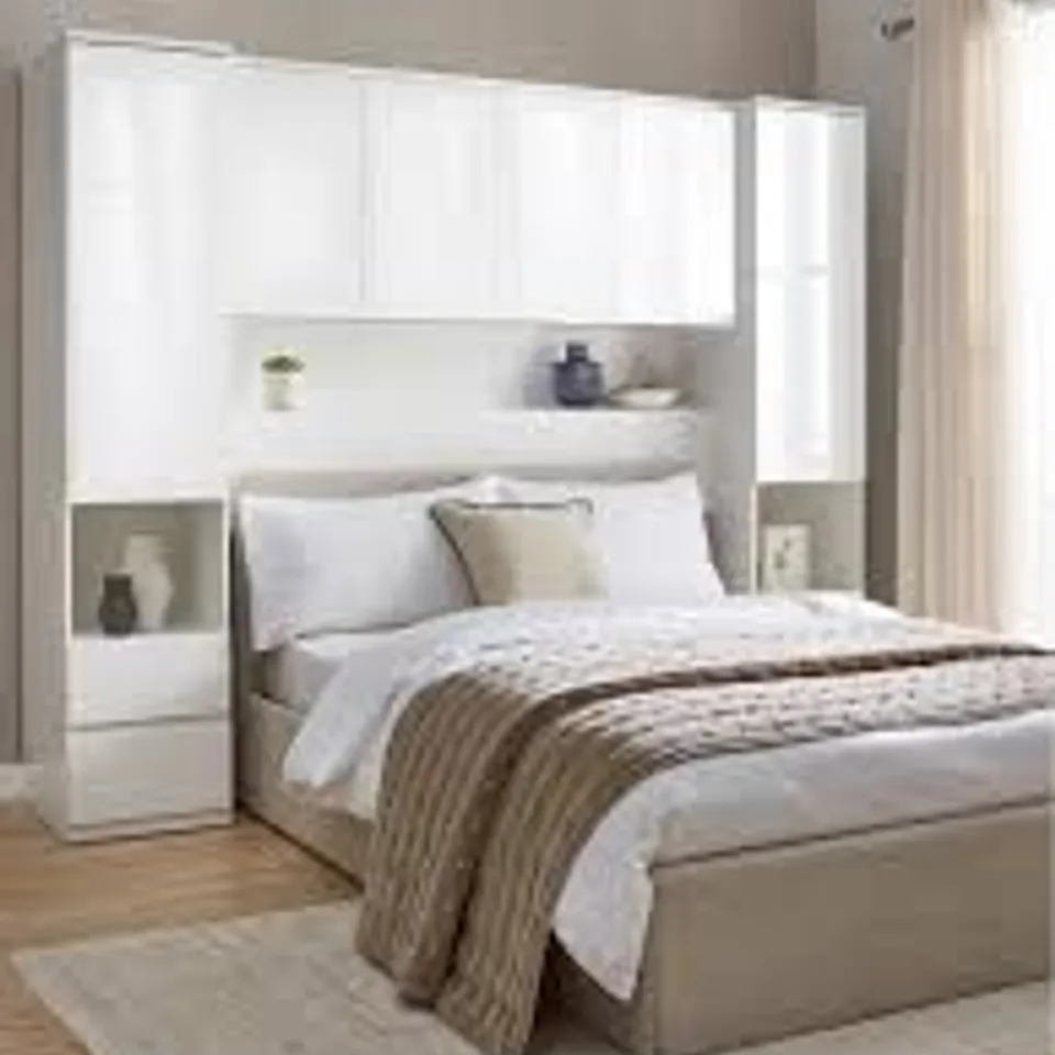 BOXED PANAMA OVERBED WARDROBE - WHITE (4 BOXES)