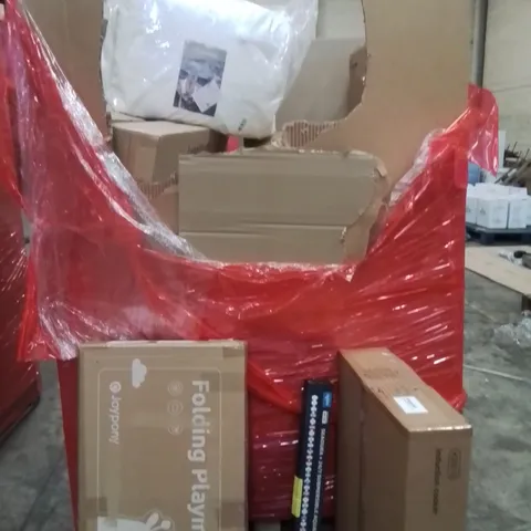 PALLET OF ASSORTED HOUSEHOLD GOODS AND PRODUCTS TO INCLUDE;AQUARIUM LED LIGHT,PLAYMAT,INDUCTION COOKER