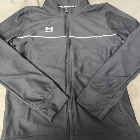 UNDER ARMOUR BLACK ZIP-UP JACKET - SIZE YM