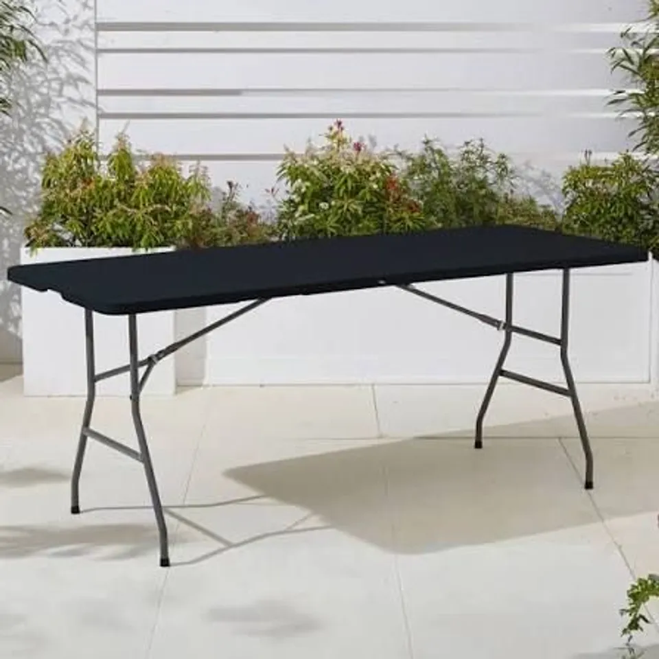 BOXED9 NEO BLACK FOLDING PORTABLE PICNIC TABLE 6FT 0634048