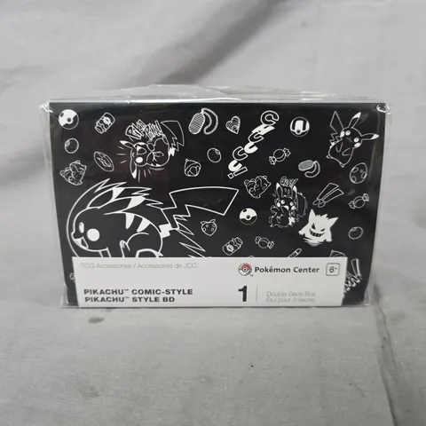 BOXED AND SEALED POKEMON CENTER PIKACHU COMIC-STYLE DOUBLE DECK BOX