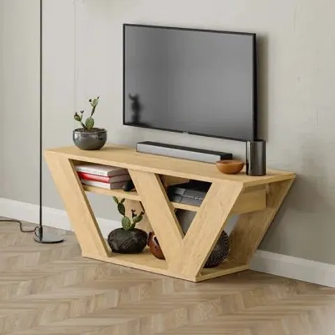BOXED PIPRALLA MODERN TV STAND -OAK-