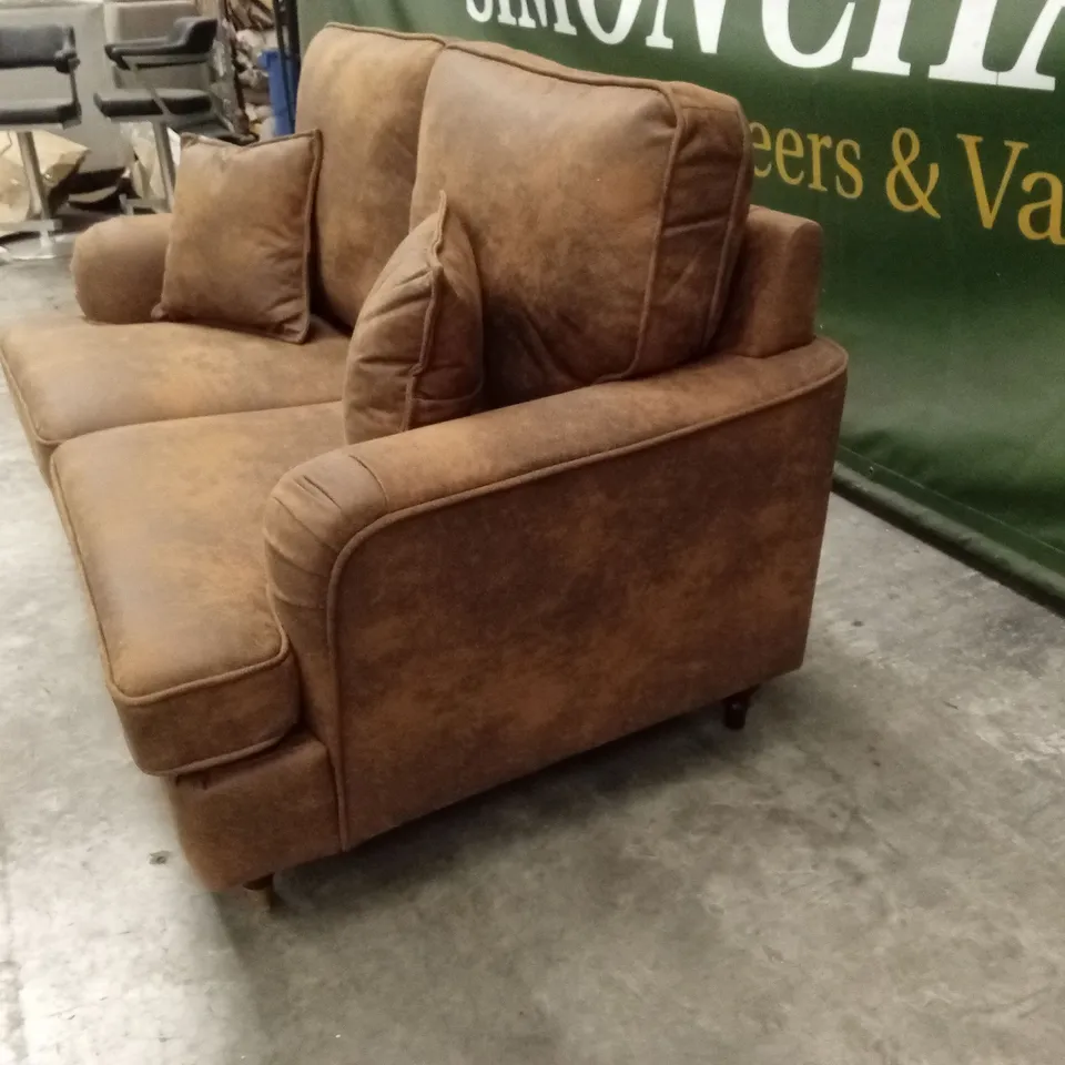 ROSALIND WHEELER CRYSTIL 2 SEATER UPHOLSTERED COMPACT SOFA - BROWN RRP £999