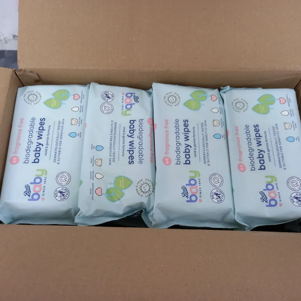 BOOTS BABY 12 PACK FRAGRANCE FREE BIODEGRADABLE BABY WIPES 
