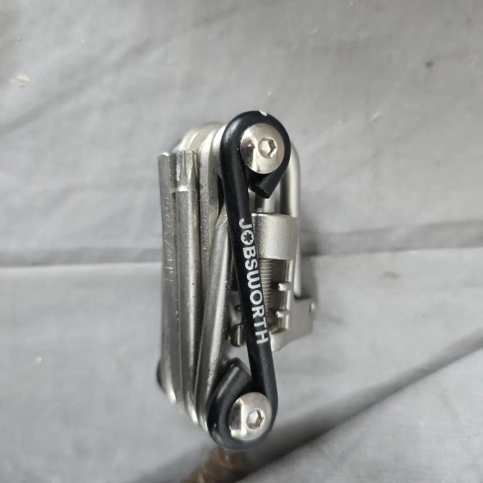 JOBSWORTH MULTI-TOOL WITH FOLDING BLADES AND PLIER-STYLE HANDLES