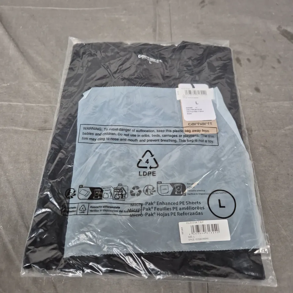 CARHARTT FOUR STAR T-SHIRT – BLACK, SIZE L