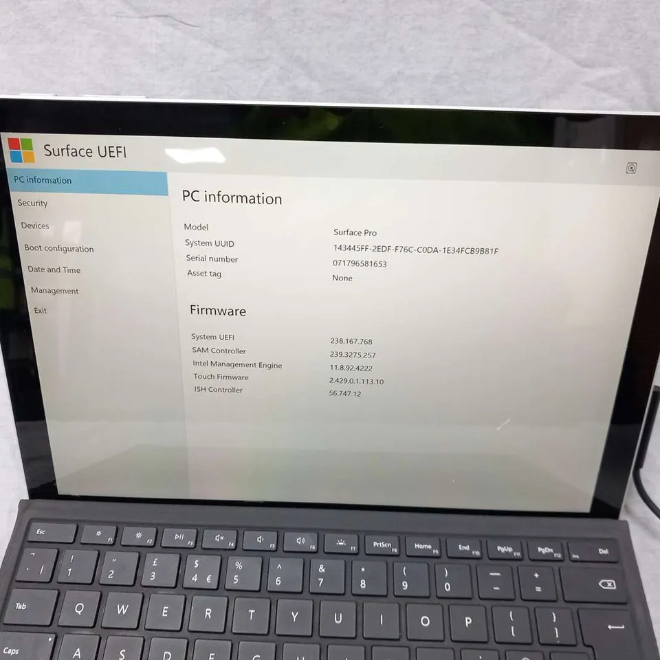 MICROSOFT SURFACE PRO 256GB