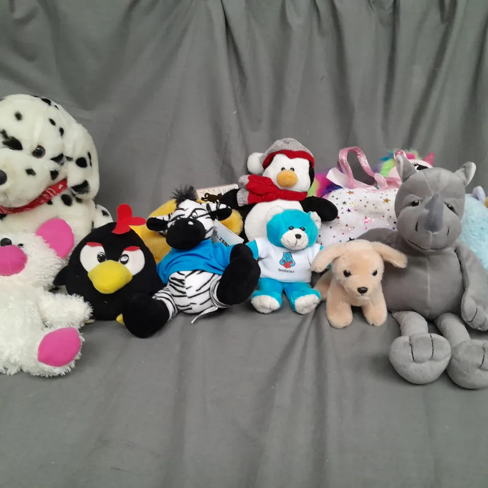 BOX OF ASSORTED PLUSH SOFT TEDDIES