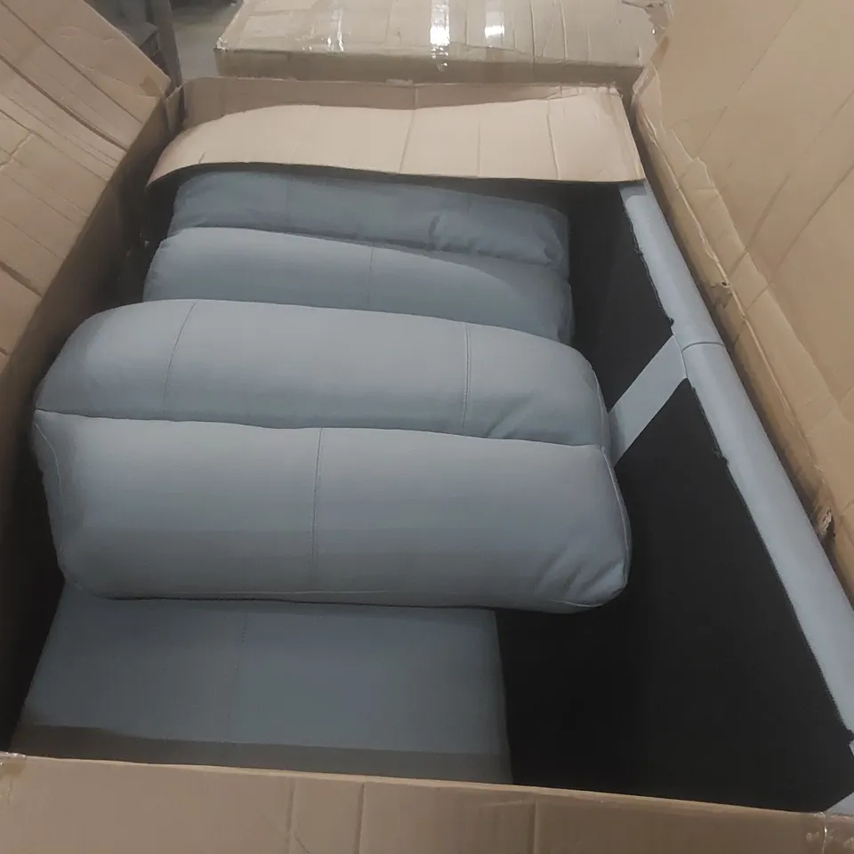 BOXED MADRID LIGHT GREY LEATHER CORNER SOFA PARTS - BOXES 2 AND 1 OUT OF 3 ONLY (2 BOXES)