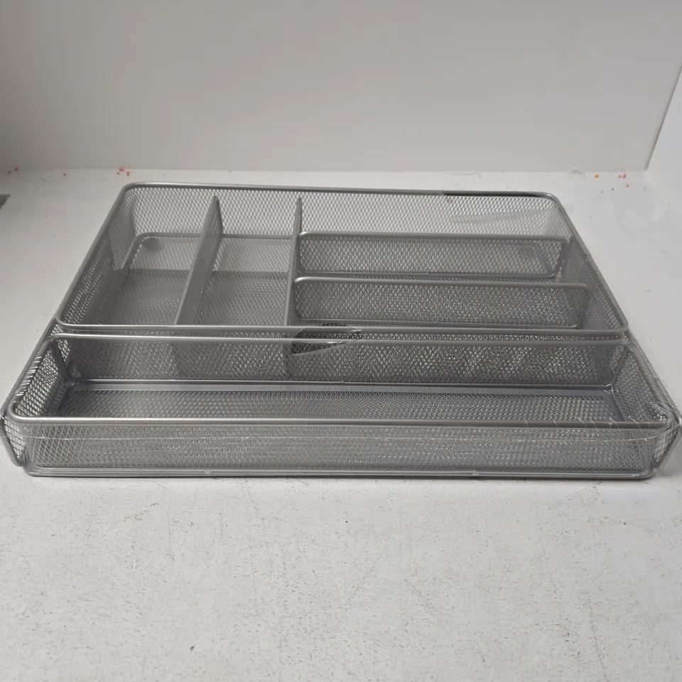 HONEY-CAN-DO KCH 02163 STEEL MESH 7 COMPARTMENT EXPANDABLE UTILITY DRAWER ORGANIZER, SILVER