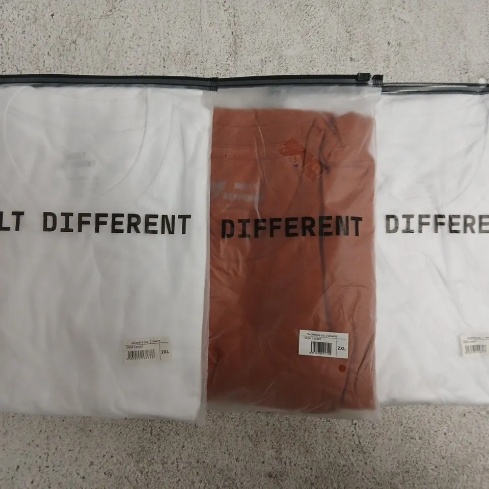 SET OF APPROXIMATELY 10 ASSORTED BUILT DIFFERENT T-SHIRTS/SHIRTS IN VARIOUS COLOURS AND SIZES