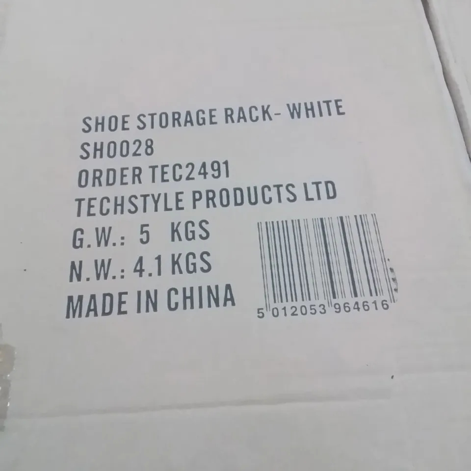 PALLET CONTAINING LARGE QUANTITY OF SHOE STORAGE RACK -WHITE-