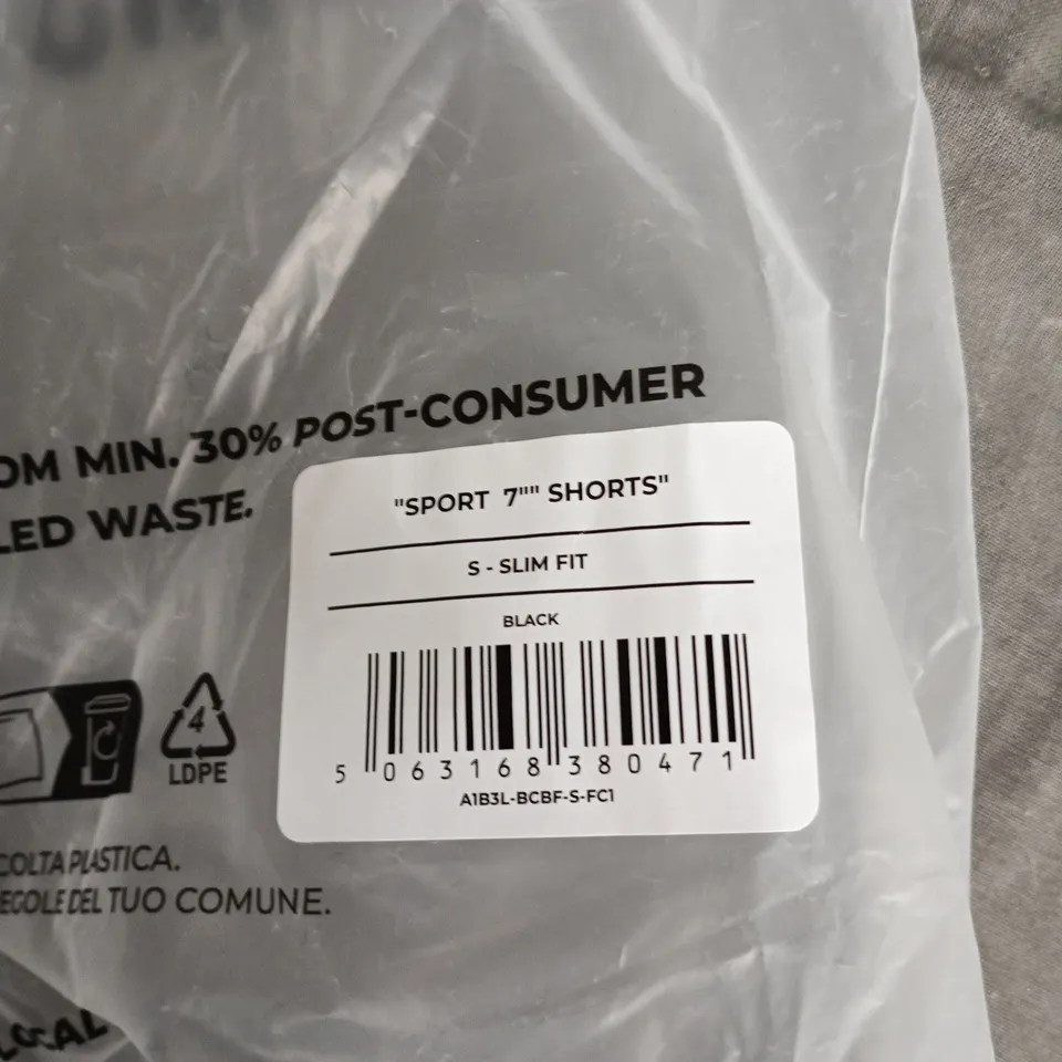 GYMSHARK SPORT 7 SHORTS – BLACK – SIZE S SLIM FIT