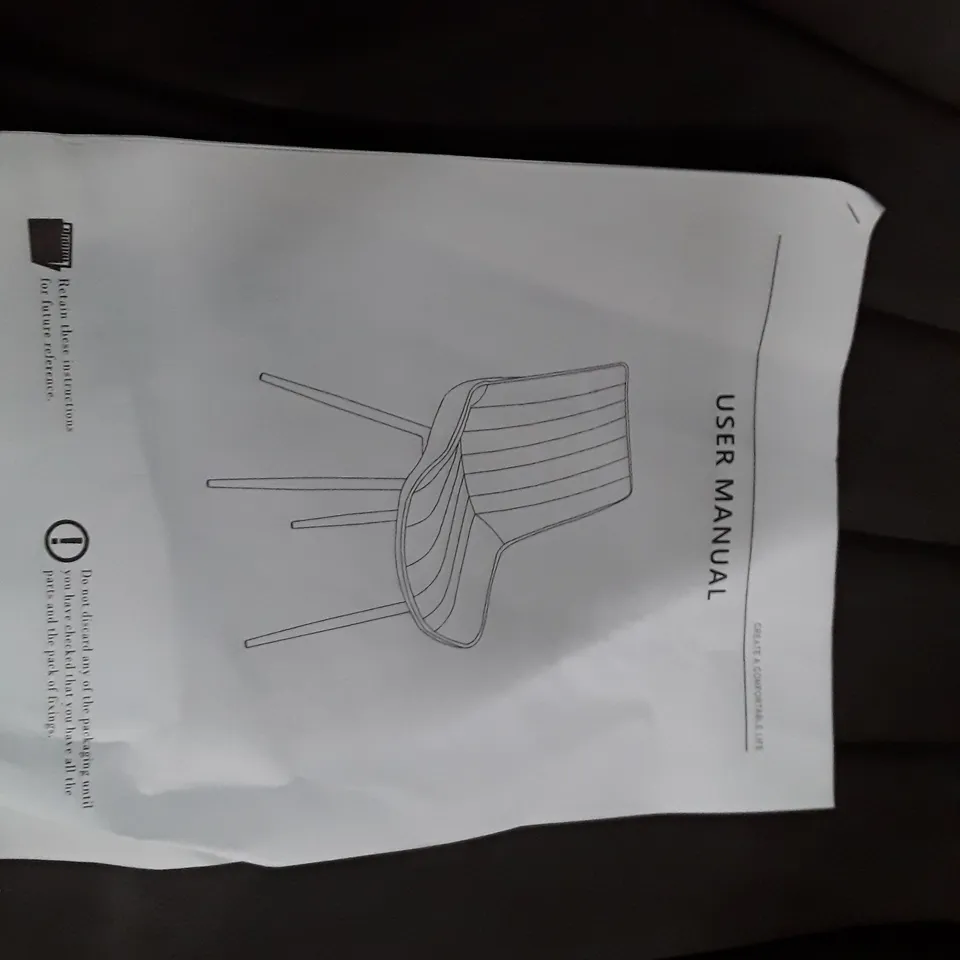 BOXED SET OF 2 UPHOLSTERED FAUX LEATHER DINING CHAIRS - GREY (1 BOX)