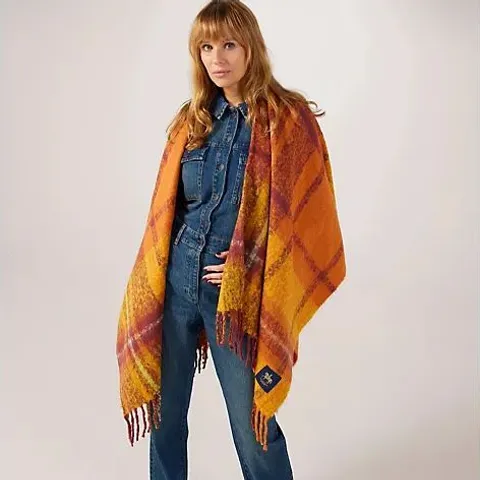 PAUL COSTELLOE DRESSAGE TARTAN WOOL MIX WRAP