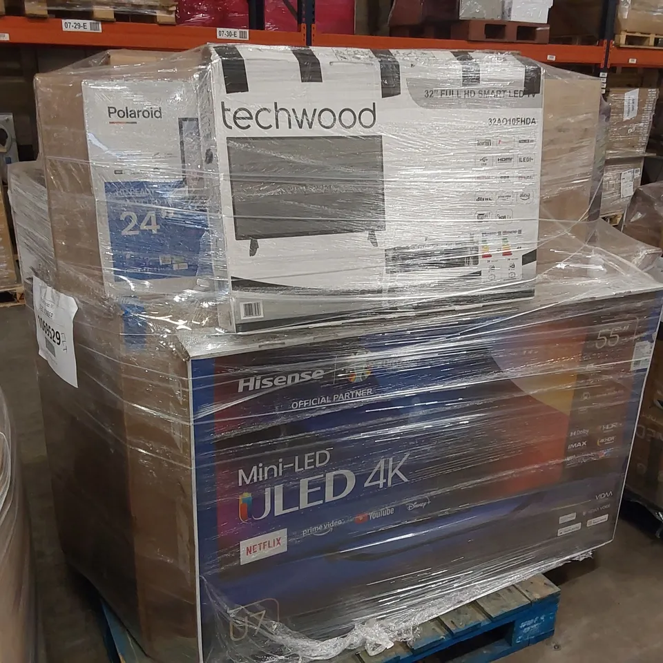 PALLET OF APPROXIMATELY 11 UNPROCESSED RAW RETURN MONITORS AND TELEVISIONS TO INCLUDE;