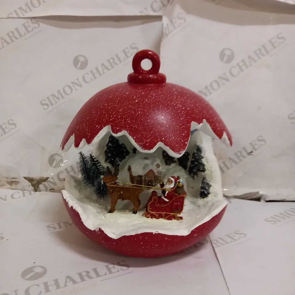 SANTAS EXPRESS PRE-LIT SPHERE WITH CHRISTMAS CHARACTER SCENE