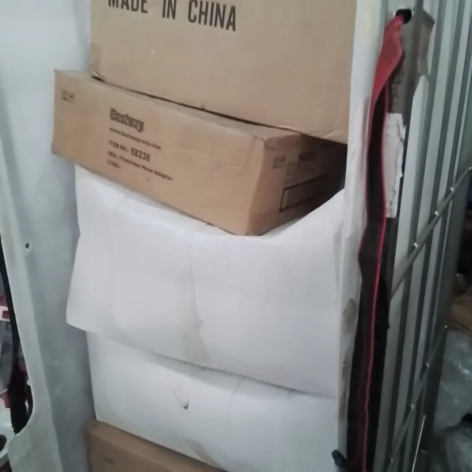 CAGE OF ASSORTED HOUSEHOLD GOODS AND PRODUCTS TO INCLUDE;POOL,HOSE ADAPTER,ETC