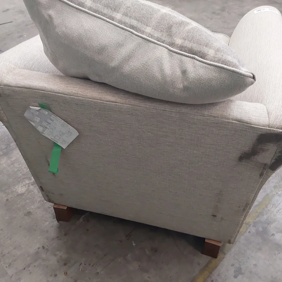 DESIGNER EASY CHAIR BEIGE FABRIC