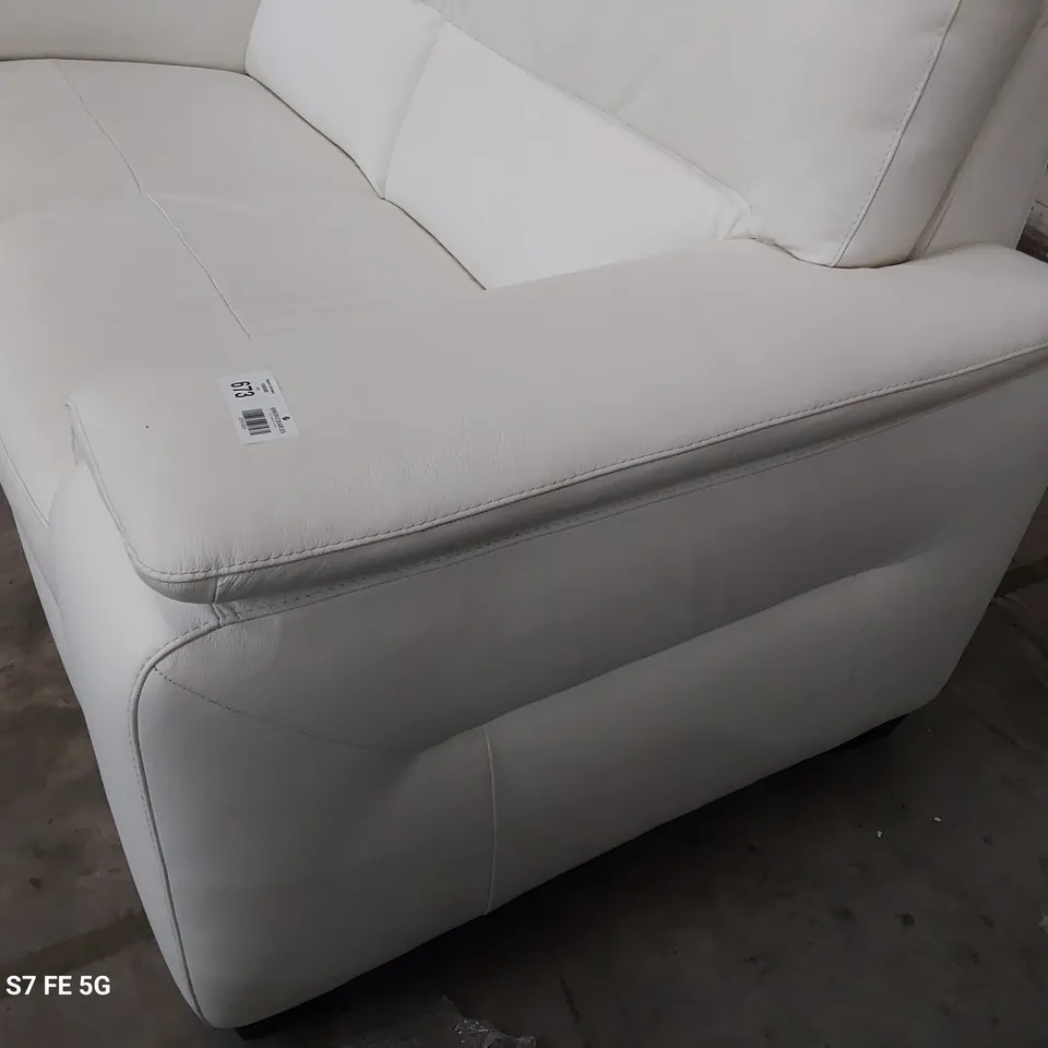 QUALITY ITALIAN DESIGNER GRADO FIXED TWO SEATER WHITE LEATHER 